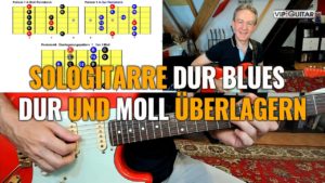 Sologitarre: Die Überlagerung der Dur und Moll Pentatonik im Dur Blues.