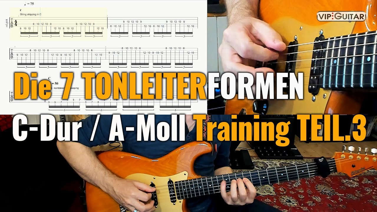 Die 7 Tonleiterformen C-Dur / A-Moll Training