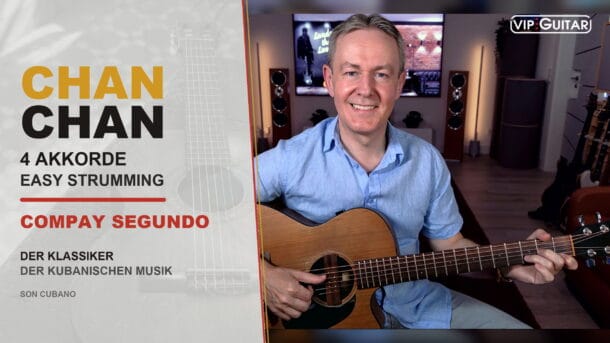 Horst Keller mit Akustikgitarre - Chan Chan Gitarren-Tutorial zu Compay Segundo