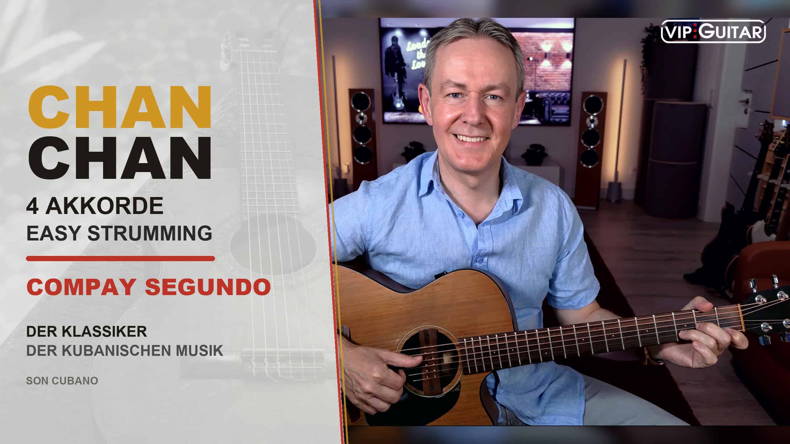 Horst Keller mit Akustikgitarre - Chan Chan Gitarren-Tutorial zu Compay Segundo