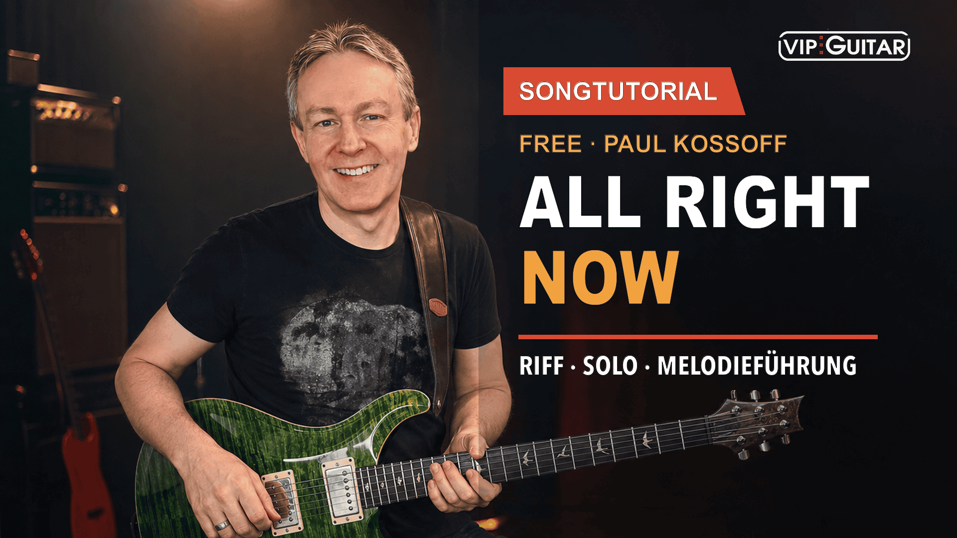 Horst Keller mit grüner PRS – All Right Now Songtutorial zu Free und Paul Kossoff