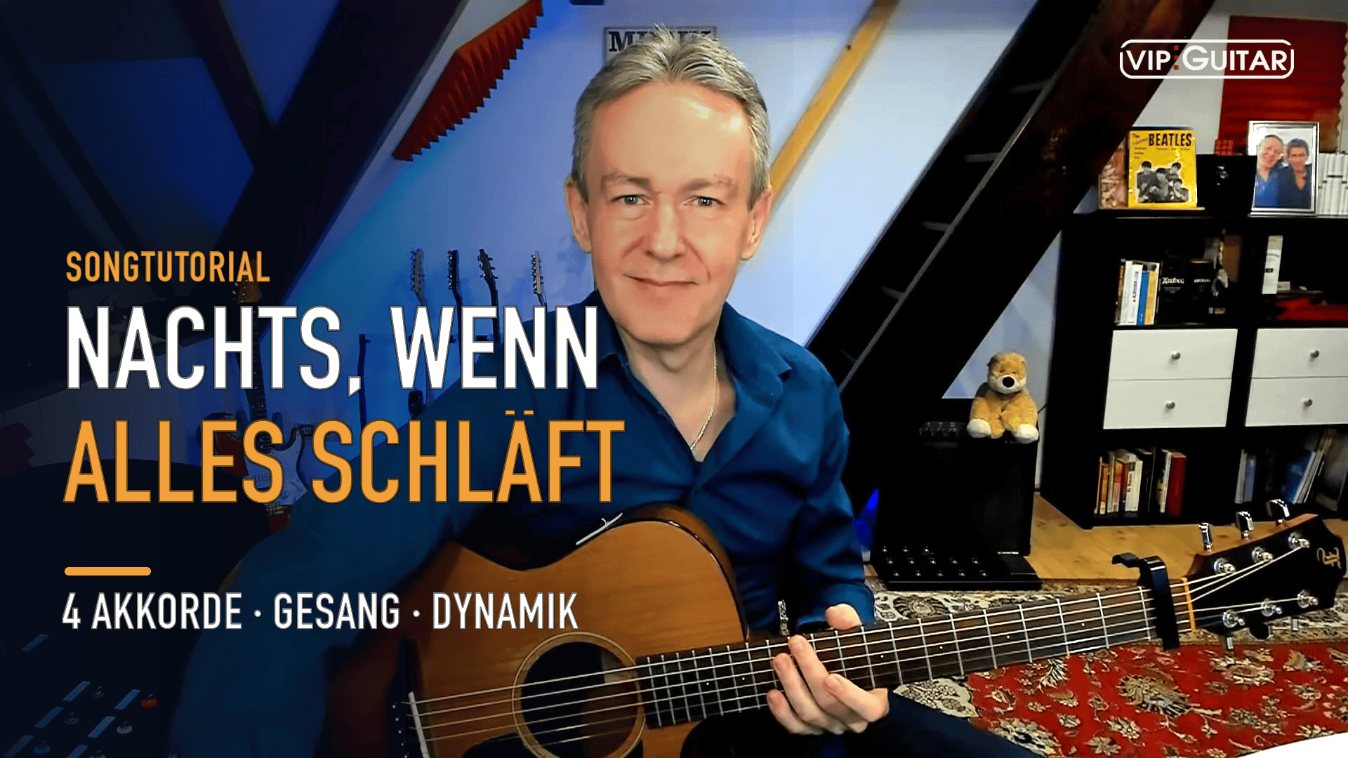 Horst Keller mit Akustikgitarre – Nachts, wenn alles schläft Songtutorial