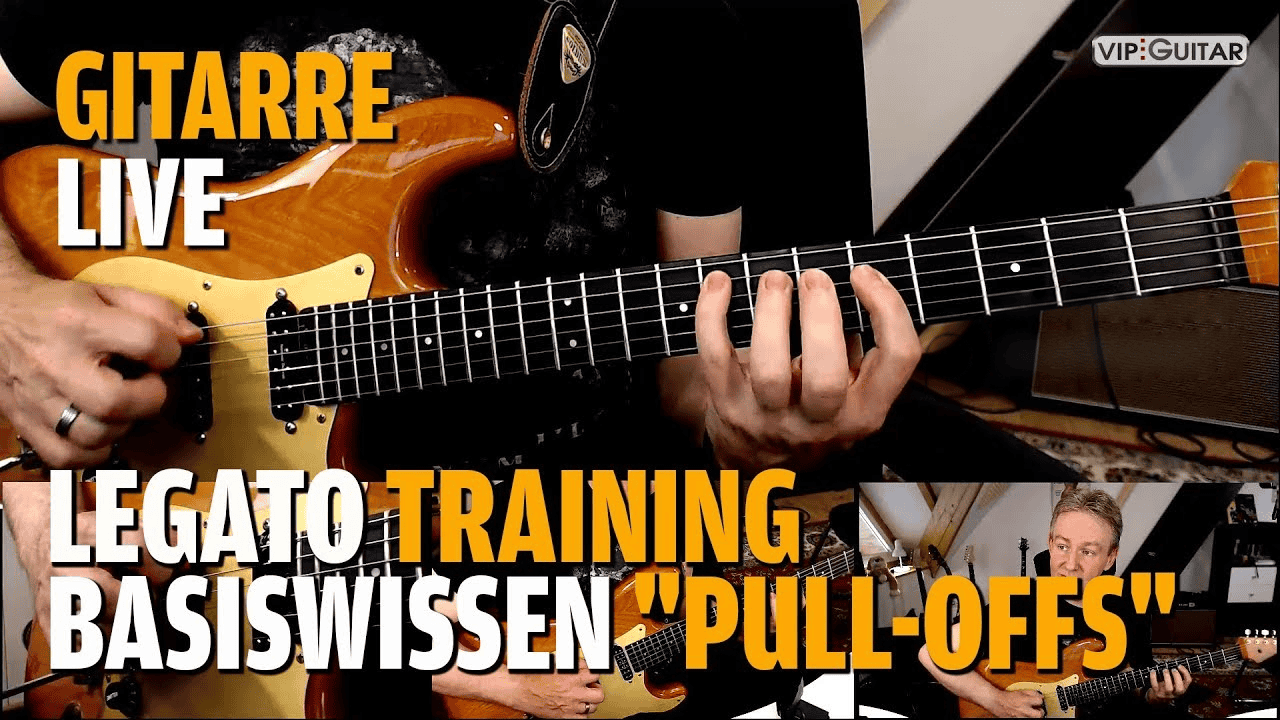 Horst Keller zeigt Pull-offs auf der Gitarre: Legato Training, Basiswissen