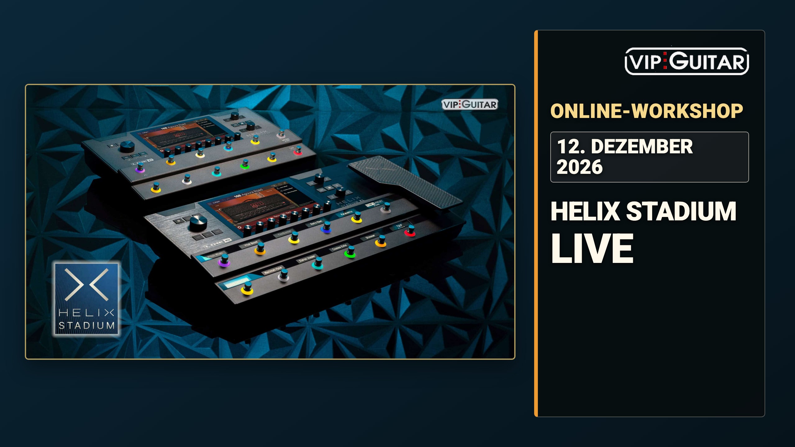 Online-Workshop Helix Stadium live am 12. Dezember 2026 mit Helix Stadium und Stadium XL